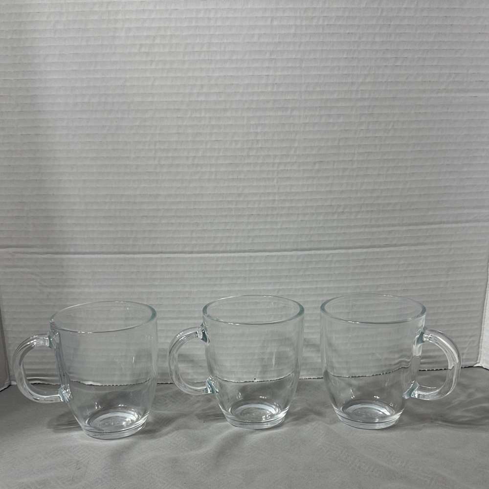 Bodum Bistro Transparent Clear Glass Coffee Tea Mugs Cups Set of 3